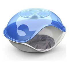 Georplast Duck Plain Transparent plastikinė guoliavietė katėms ir mažiems šunims su pagalvėle, 57x48x32 cm