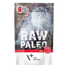 Raw Paleo adult cat – konservuotas pašaras su jautiena 100g x 12 vnt.