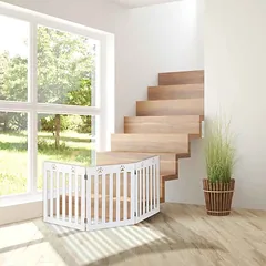 Šunų varteliai Relaxdays, 3 dalių, sulankstomi, Balti, 60 × 153 × 2 cm — 2 nuotrauka