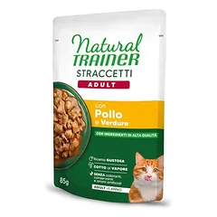 Natural Trainer Straccetti Adult juostelės padaže, drėgnas maistas katėms 22 x 85 g