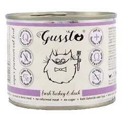 GUSSTO Cat Fresh Turkey & Duck konservai katėms su kalakutiena ir antiena, 200 g