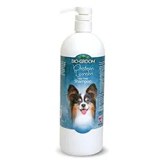Bio-Groom Protein Lanolin šampūnas šunims ir katėms be ašarų ir sulfatų, su kokosų aliejumi ir sojos baltymais, 946 ml