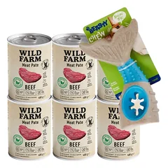Wild Farm Pate Beef 6x400g ėdalas šunims be glitimo