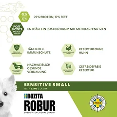 Bozita Robur Adult Small Breed Sensitive su ėriena, sausas maistas šunims, 3 - 4,9 kg — 4 nuotrauka