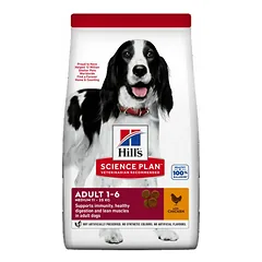 Hills Science Plan Medium Adult Chicken sausas maistas vidutinio dydžio suaugusiems šunims su vištiena, 2.5 kg