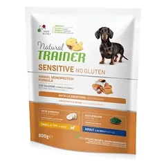 Natural Trainer Sensitive No Gluten Adult Mini Salmon – be gliuteno sausas maistas mažų veislių jautriems suaugusiems šunims, 800 g
