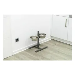 TRIXIE nerūdijančio plieno šunų dubenėlių rinkinys su stovu, 2x0,75 l, 17 cm