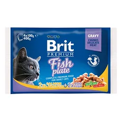 BRIT Premium konservai katėms Fish Plate 4x100g