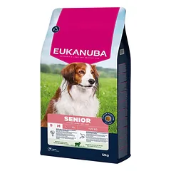 Eukanuba Senior Small/Medium Lamb And Rice sausi pašarai mažų ir vidutinių veislių senjorams, 12 kg
