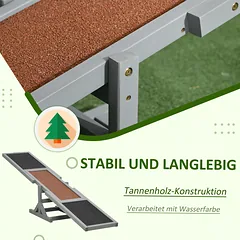Šunų sūpuoklės agility treniruotėms, neslystančios, iki 30 kg, 180 x 30 x 30 cm, pilkos — 4 nuotrauka