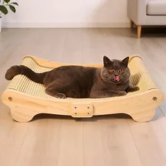 Sisal-Kratzbaum für Katzen,160° gebogenes Bett,Kratzmatte 60 x 37 x 14 cm