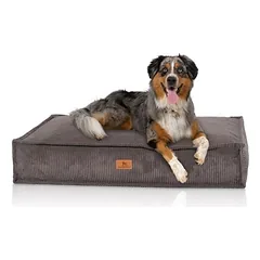 Knuffelwuff Hundekissen Lesedi aus Cord mit Handwebcharakter