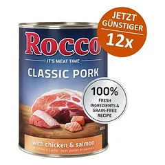 Rocco Classic Pork drėgnas maistas šunims, ekonominė pakuotė 12 x 400 g