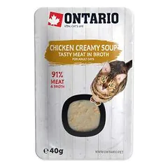 Konservuotas kačių maistas - Ontario sriuba suaugusioms katėms su sūriu ir ryžiais, 40 g