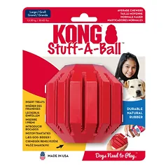 KONG Stuff-A-Ball didelio dydžio natūralaus kaučiuko žaislas šunims dantų valymui