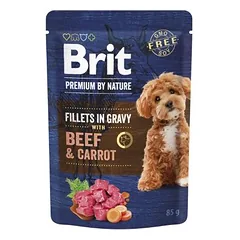 Brit Premium By Nature Beef&Carrot In Gravy konservuotas maistas šunims, 85 g