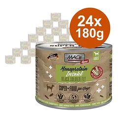 MAC's Monoprotein su vabzdžiais ir Superfood, drėgnas maistas šunims, ekonominė pakuotė 24 x 180 g