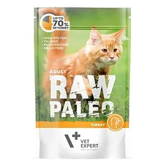 RAW Paleo Adult Cat Turkey monoproteininis be grūdų drėgnas maistas suaugusioms katėms, 100 g
