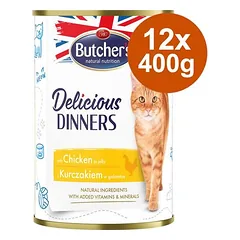 Butcher's Delicious Dinners drėgnas maistas katėms, ekonominė pakuotė 12 x 400 g