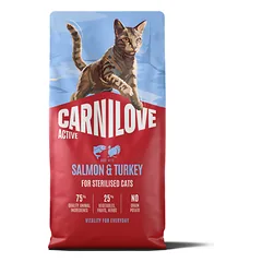 Carnilove Cat Active Sterilised su lašiša ir kalakutiena, sausas maistas katėms 6 kg parduotuvėje mumbo.lt