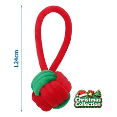 Nobleza žaislas šuniu, virvė su kamuoliuku, xmas, 24cm — 5 nuotrauka