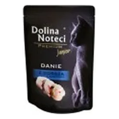 Guliašas jaunoms katėms su menke ir sardinėmis Dolina Noteci Dish, 85 g parduotuvėje akvanamai.lt