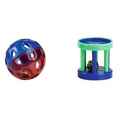 Beeztees Katzenspielzeug Ball und Roller mit Glocke - 2 Stück