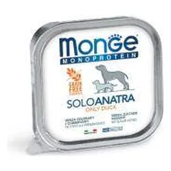 Monge Monoproteico Solo Wet Dog Pate drėgnas maistas šunims su antiena, 150 g