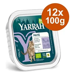 Yarrah Bio drėgnas maistas katėms, ekonominė pakuotė 12 x 100 g