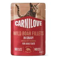 Carnilove Wild Boar Chamomile begrūdis, drėgnas maistas katėms, 85 g