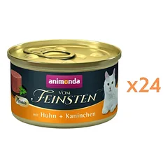 ANIMONDA Vom Feinsten Mousse su vištiena ir triušiena, 24 x 85 g, kačių maistas