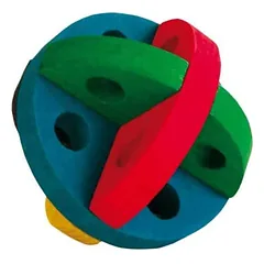 Trixie Play And Snack Ball Wooden medinukams graužikams su skanėstų dozatoriumi, ø 8 cm — 2 nuotrauka