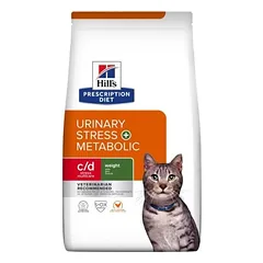 Hill’s Prescription Diet Feline c/d Multicare Urinary Stress + Metabolic Sausas maistas katėms šlapimo sistemos sveikatingumui ir svorio kontrolei (su vištiena) 1,5 kg