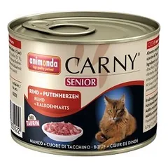 ANIMONDA Cat Carny Senior, skonis: jautiena ir kalakutų širdelės, 200 g 
