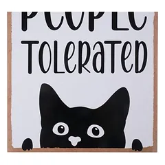 TIAKI dekoratyvinė kabinama lentelė „Cats Welcome, People Tolerated“, 1 vnt. — 2 nuotrauka