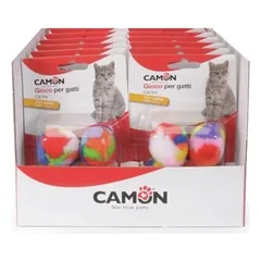 Camon poliesterio kamuoliukai katėms su katžole, mišrios spalvos, 3.5 cm