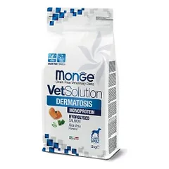 Monge VetSolution Canine Dermatosis Monoprotein su lašiša, veterinarinis maistas šunims 12 kg parduotuvėje akvanamai.lt