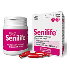 Senilife N30 pašaro papildas šunims ir katėms palaiko tinkamą smegenų veiklos funkciją gyvūnui senstant photo