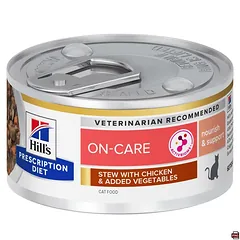 Hill’s Prescription Diet Feline On-Care troškinys katėms su vištiena ir daržovėmis atsigavimui po sunkių ligų 82 g