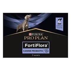 Purina Pro Plan FortiFlora pašaro papildas suaugusiems šunims ir šuniukams su probiotikais, padedantis palaikyti sveiką žarnyno mikrobiomą, 7x1 g