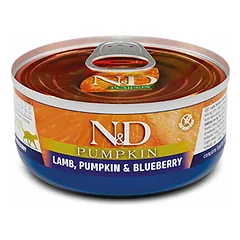 Farmina N&D Cat Pumpkin Adult su ėriena, moliūgu ir mėlynėmis, drėgnas maistas katėms 70 g — 2 nuotrauka