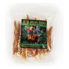 Real Dog vištienos filė ant odos lazdelių, skanėstai šunims 500 g parduotuvėje mumbo.lt