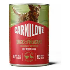 CARNILOVE Paté Made with Duck & Pheasant konservuotas pašaras šunims 400 g