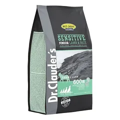 DR. CLAUDER’S SENSITIVE JUNIOR sausas maistas jauniems šunims su ėriena ir ryžiais 4 kg