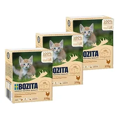 BOZITA - kačių maistas, mėsos kukuliai su padažu Kitten 3x370g