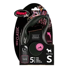 flexi New Classic Gurt-Leine S schwarz, 5 m, <15 kg nuotrauka
