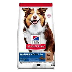 Hills Sience Plan Medium Mature Canine Adult 7+ ėdalas šunims su ėriena ir ryžiais