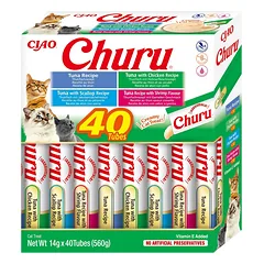 INABA Churu Variety Seafood jūros gėrybės katėms multibox 40x14 g (560 g)