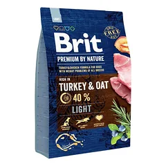BRIT PREMIUM By Nature light sausas maistas antsvorio turintiems šunims su kalakutiena 3 kg