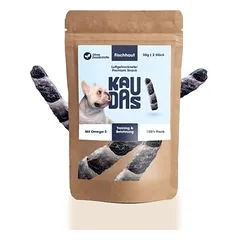 KAUDAS Hundekausnack Fischhaut Riegel - Zahnpflege, Kabeljauhaut & Omega-4